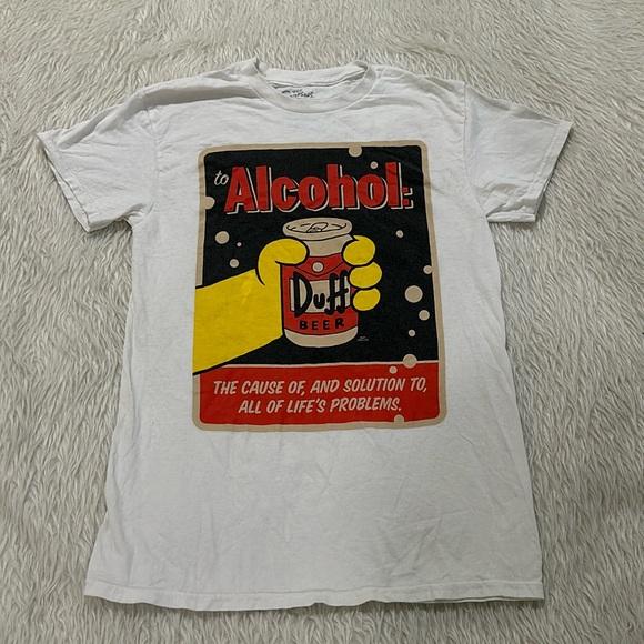 The Simpsons white distressed duff beer t shirt size small - Picture 2 of 4